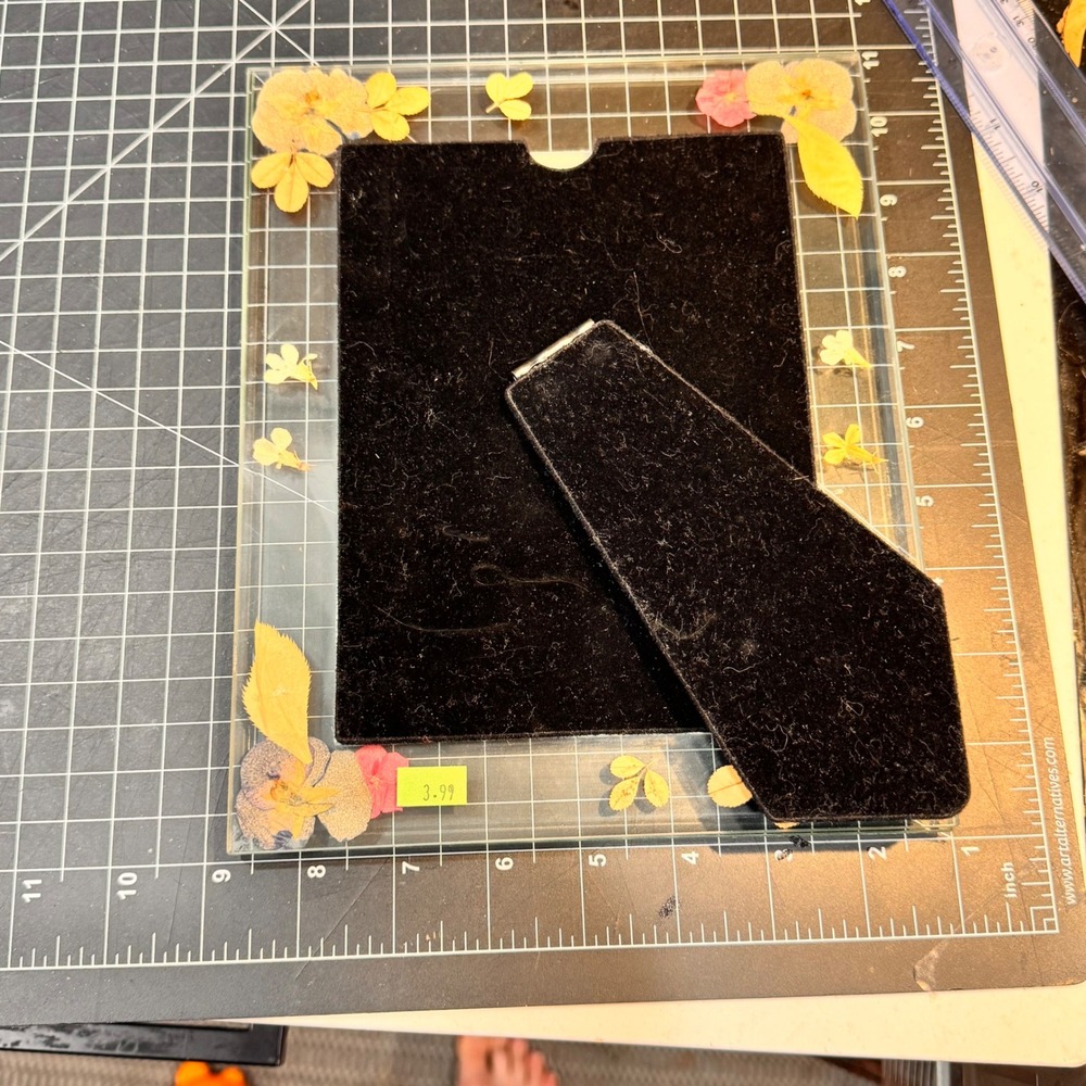 Handmade Pressed Flower Resin Photo Frame 5.5" x 7"  Glass Silver‎ Tone Accent